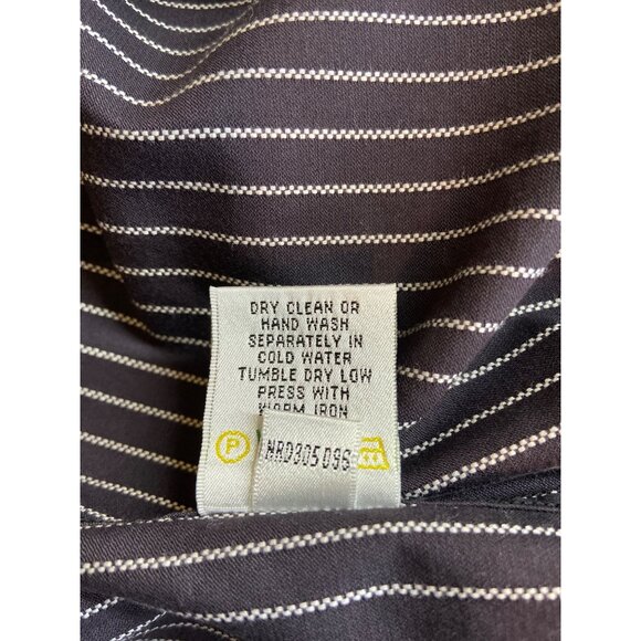 Bugatchi Uomo Button Up Dress Shirt 15 32/33 Black White Striped Corpcore Preppy - Picture 6 of 8